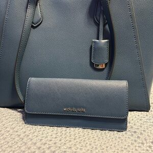 Michael Kors Teal Bag and Wallet Set